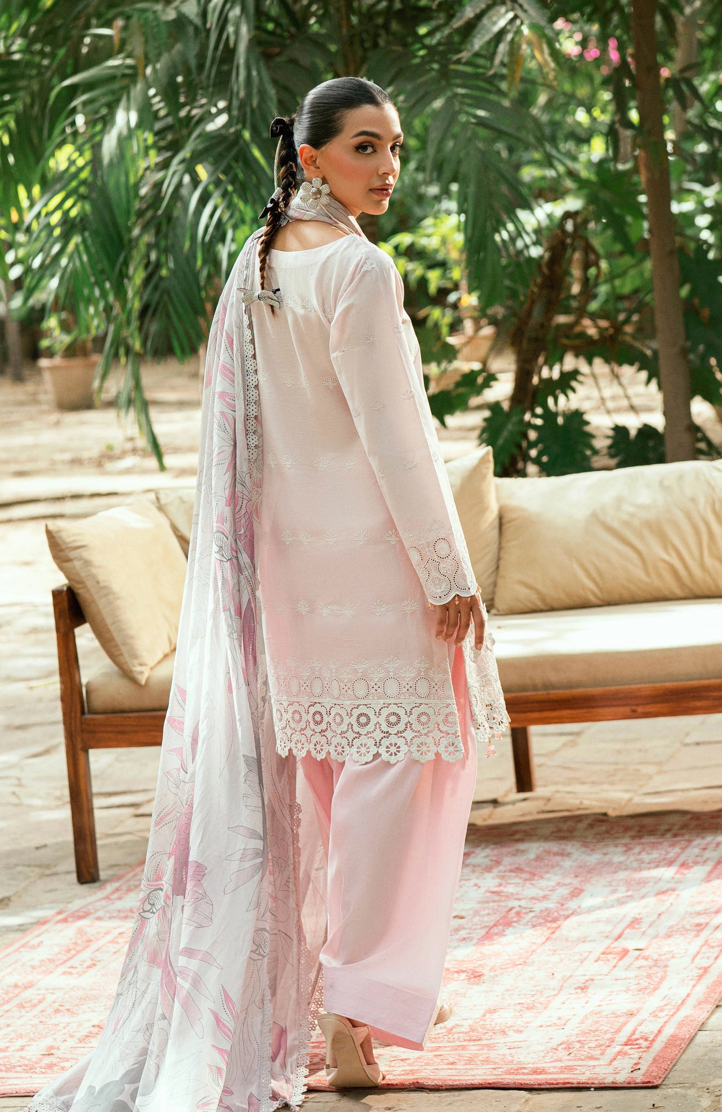 Alzohaib Laserkari Schiffly Embroidered Premium Printed Unstitched 3pcs