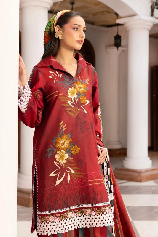 LA'RA DE FLOR'A By Gulmina Printed Embroidered Lawn Unstitched 3Pcs
