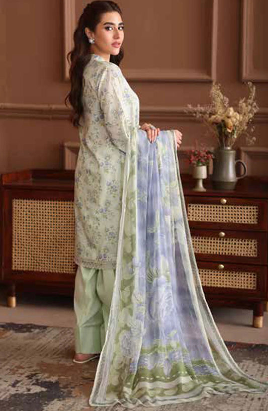 Naira By Johra Embroidered Chikankari + Printed Lawn Unstitched 3Pcs