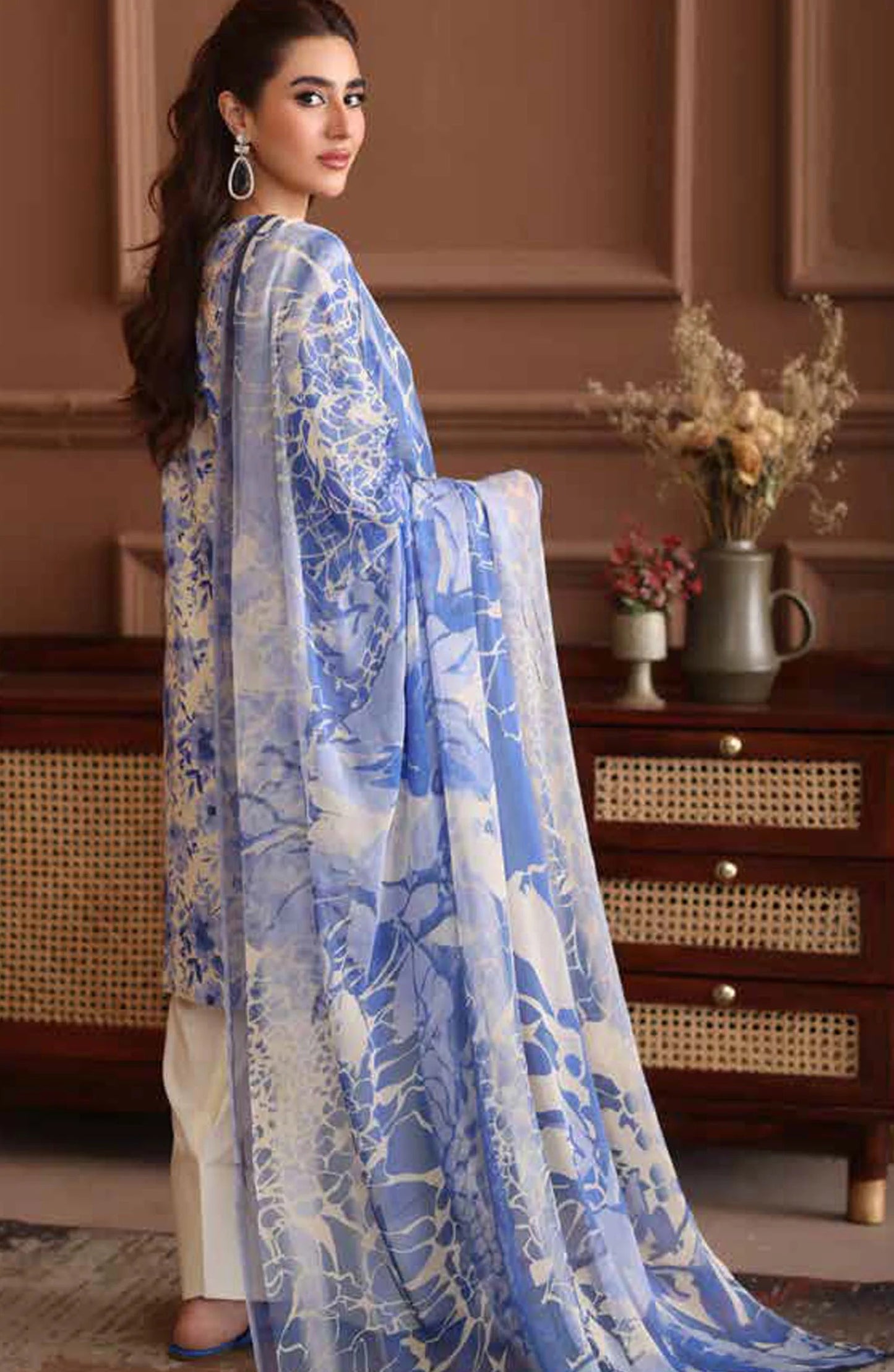 Naira By Johra Embroidered Chikankari + Printed Lawn Unstitched 3Pcs