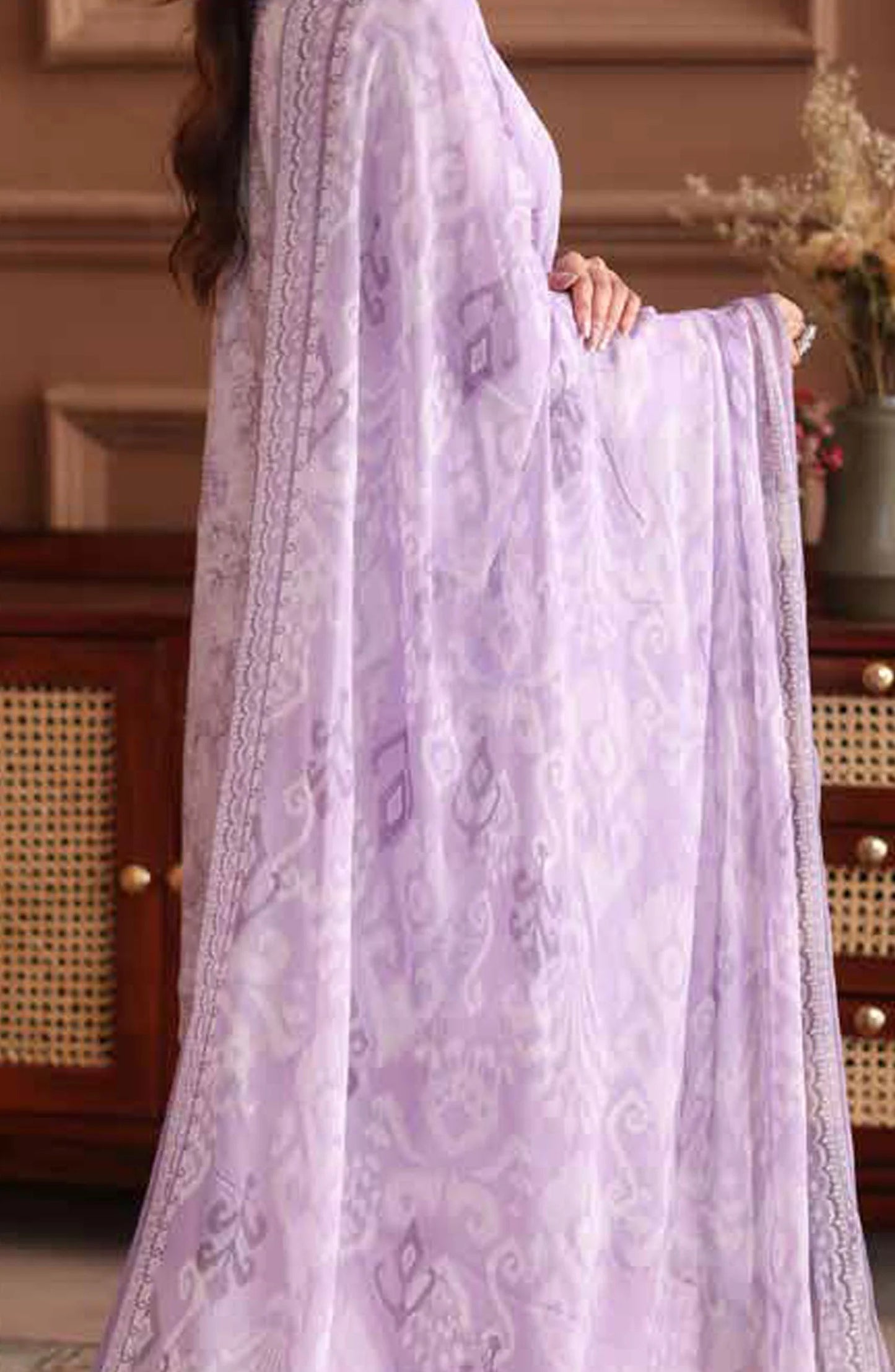 Naira By Johra Embroidered Chikankari + Printed Lawn Unstitched 3Pcs