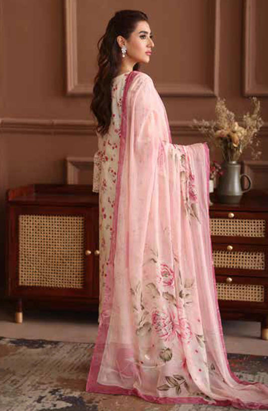 Naira By Johra Embroidered Chikankari + Printed Lawn Unstitched 3Pcs