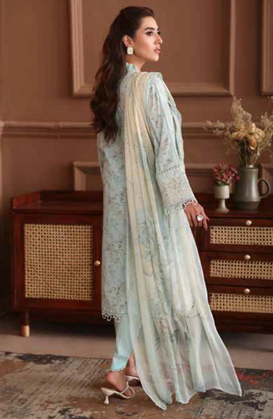 Naira By Johra Embroidered Chikankari + Printed Lawn Unstitched 3Pcs