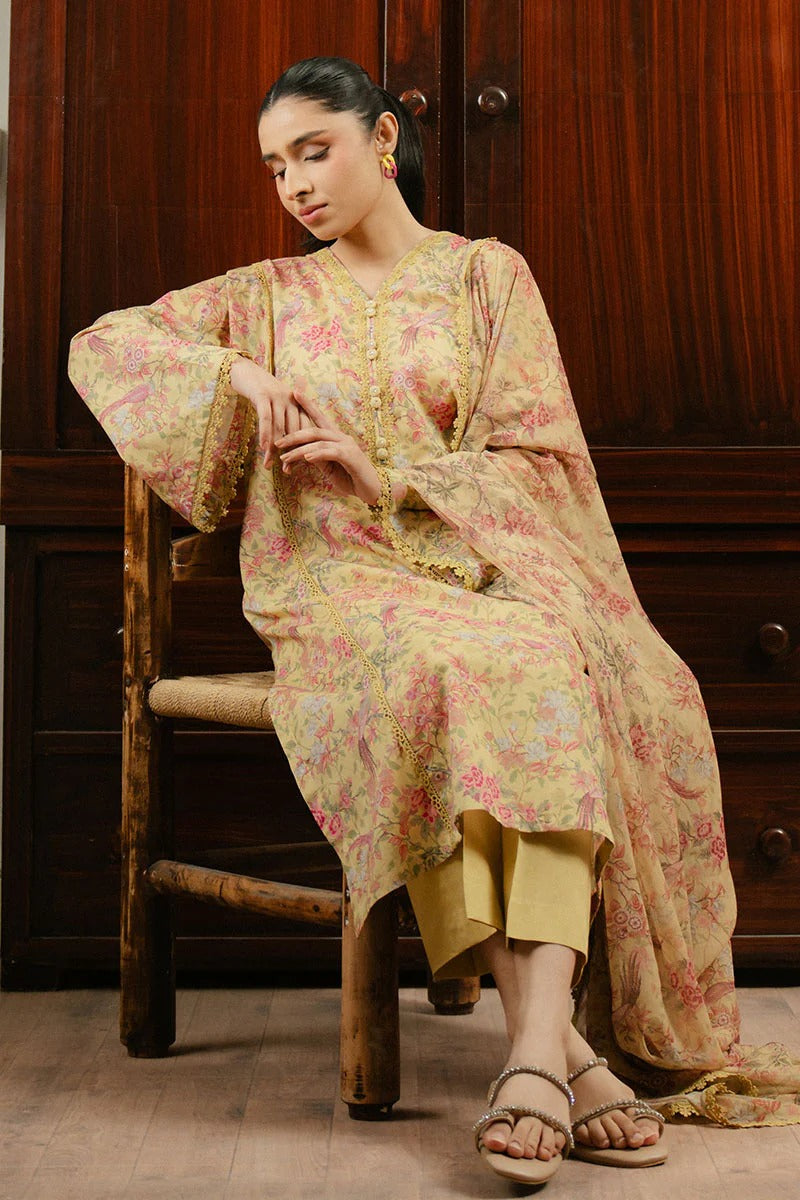 Cross Stitch Daily Digital Printed Lawn Collection'25 Unstitched 3pcs