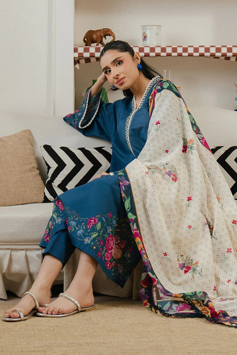 Cross Stitch Daily Digital Printed Lawn Collection'25 Unstitched 3pcs