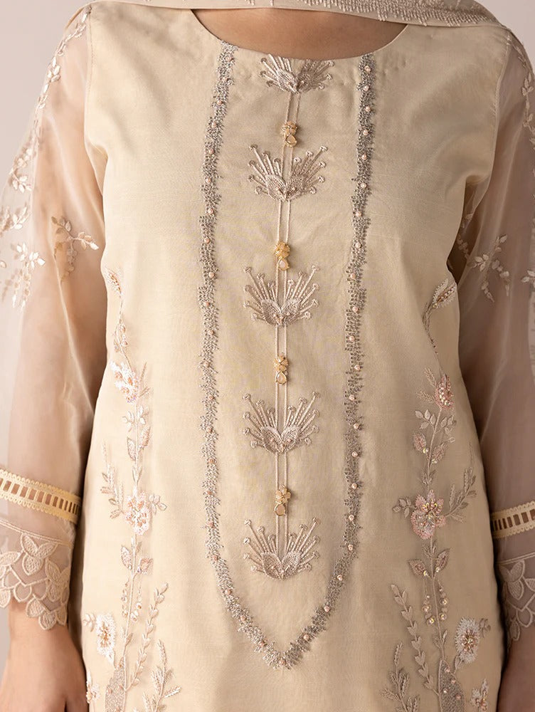 Aurapret By Zebtan Embroidered Organza Stitched 3 Piece