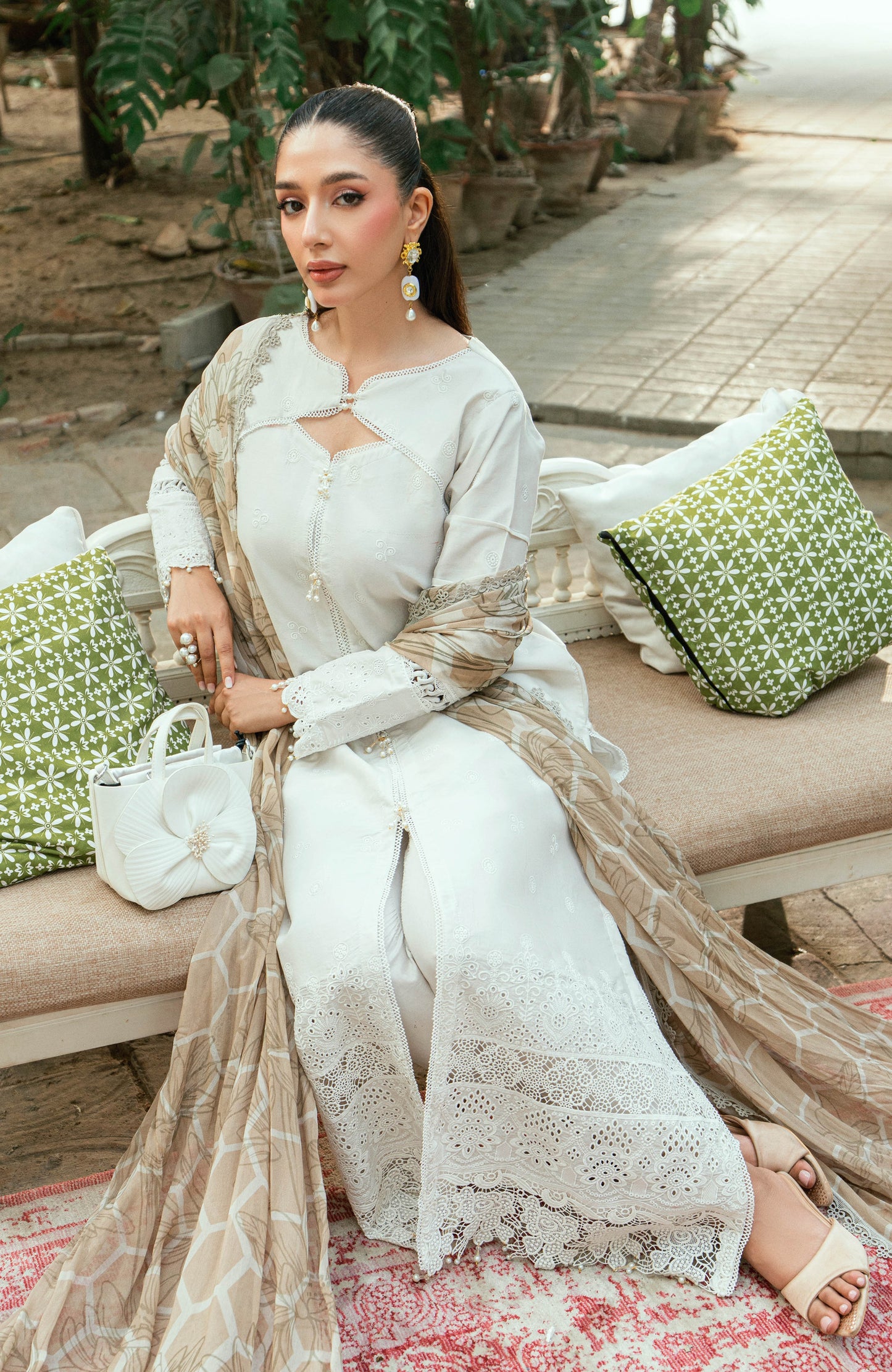 Alzohaib Laserkari Schiffly Embroidered Premium Printed Unstitched 3pcs
