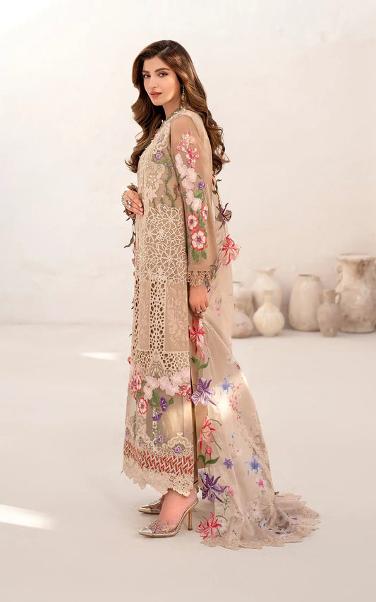 Azalia Embroidered Luxury Lawn & Organza Unstitched 4pcs