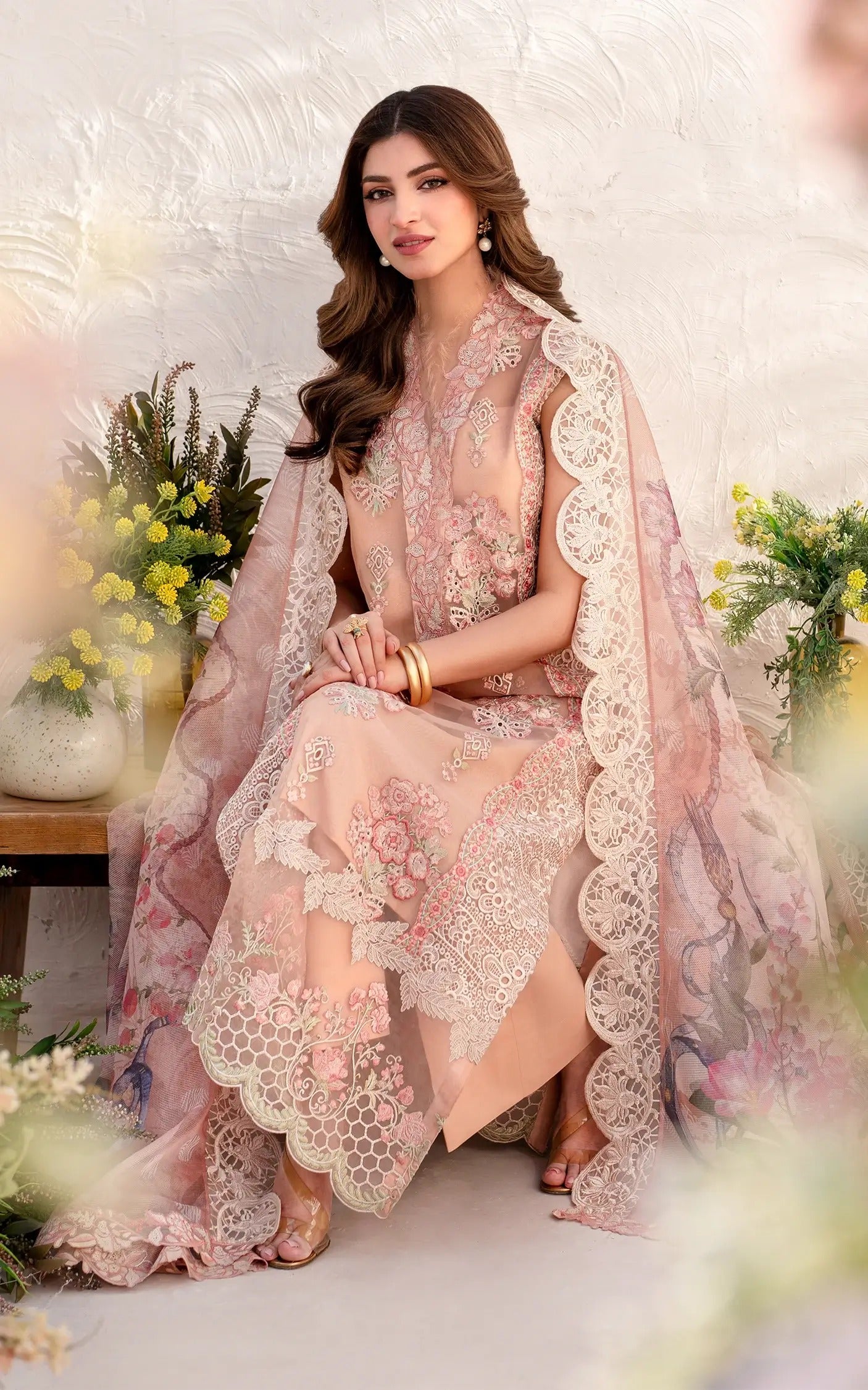 Azalia Embroidered Luxury Lawn & Organza Unstitched 4pcs