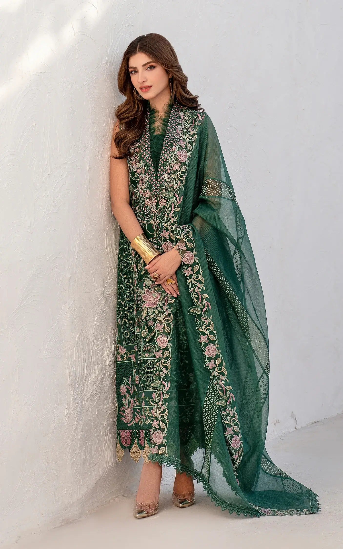 Azalia Embroidered Luxury Lawn & Organza Unstitched 4pcs