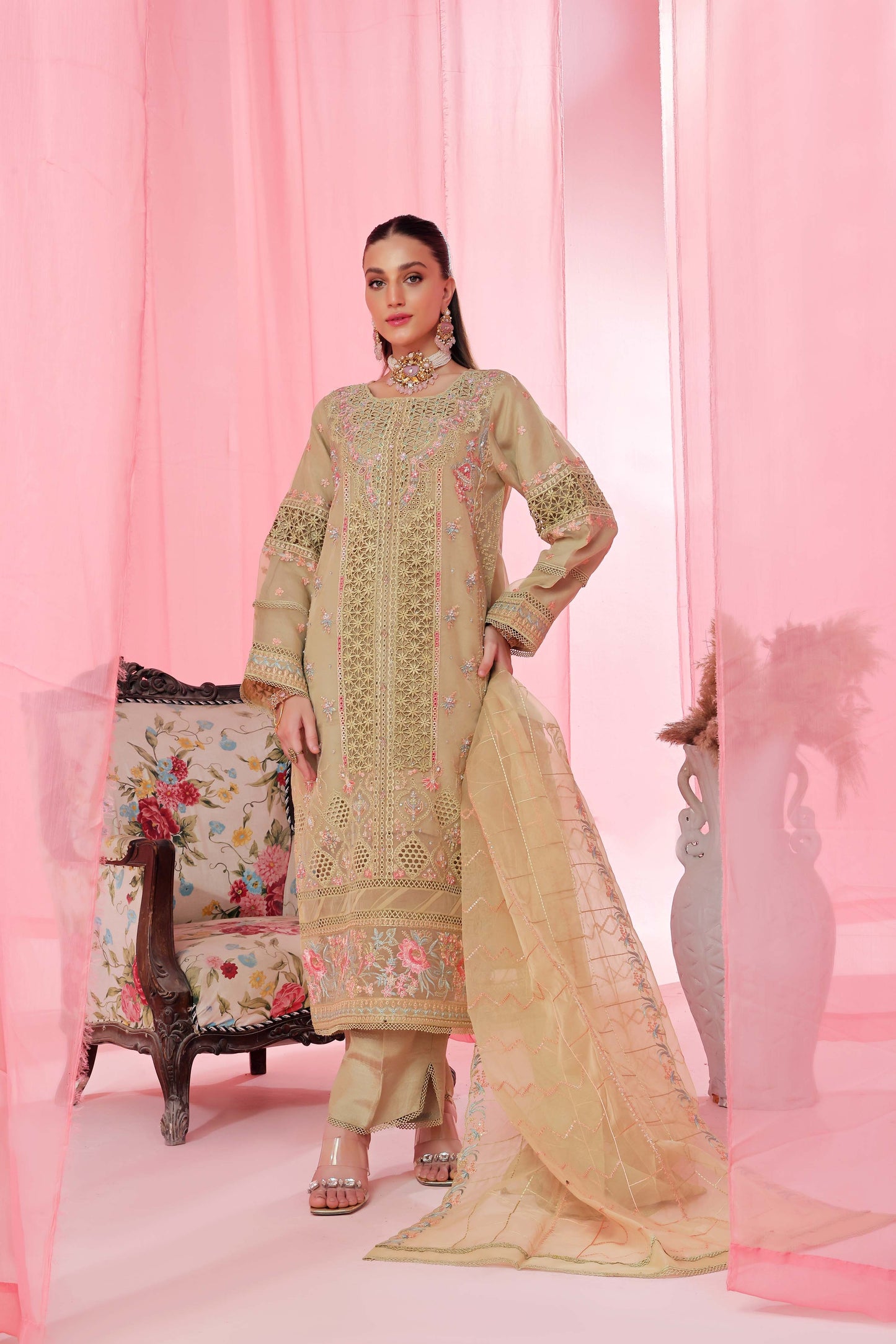 Noori By Guzel Embroidered Organza Stitched 3pcs