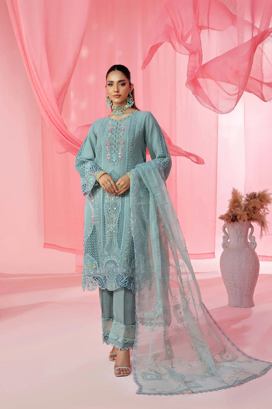 Noori By Guzel Embroidered Organza Stitched 3pcs