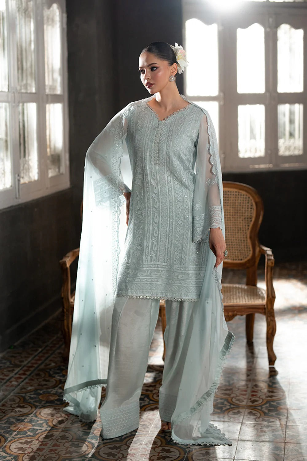 Azure Ensembles Festive Chiffon Unstitched 3Pcs