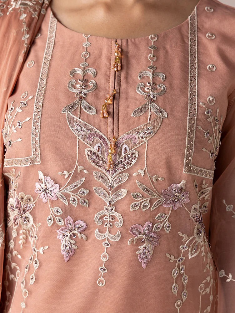 Aurapret By Zebtan Embroidered Organza Stitched 3 Piece