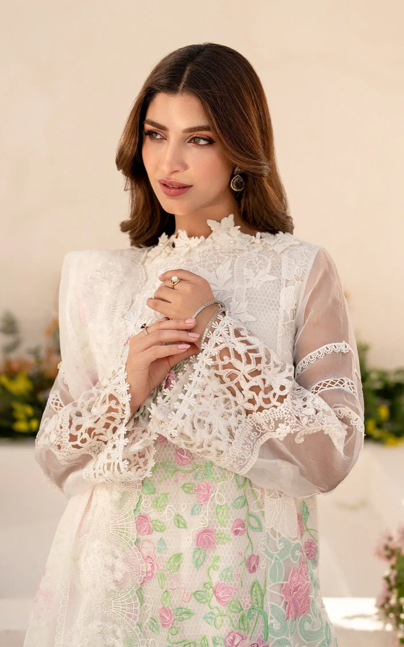 Azalia Embroidered Luxury Lawn & Organza Unstitched 4pcs