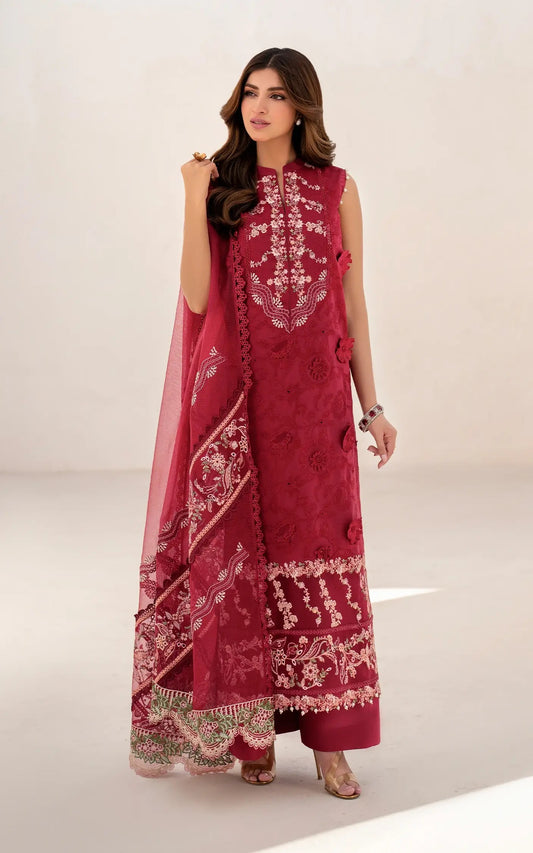 Azalia Embroidered Luxury Lawn & Organza Unstitched 4pcs