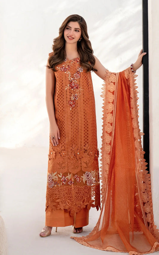 Azalia Embroidered Luxury Lawn & Organza Unstitched 4pcs