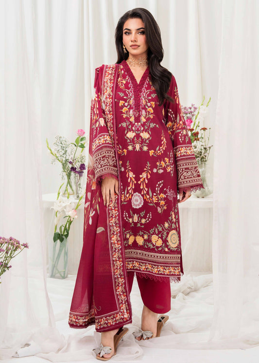 Meerak Breaking Bloom Digital Printed Lawn Unstitched 3Pcs