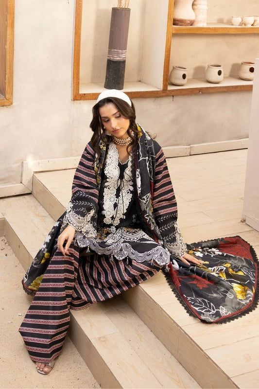 LA'RA DE FLOR'A By Gulmina Printed Embroidered Lawn Unstitched 3Pcs