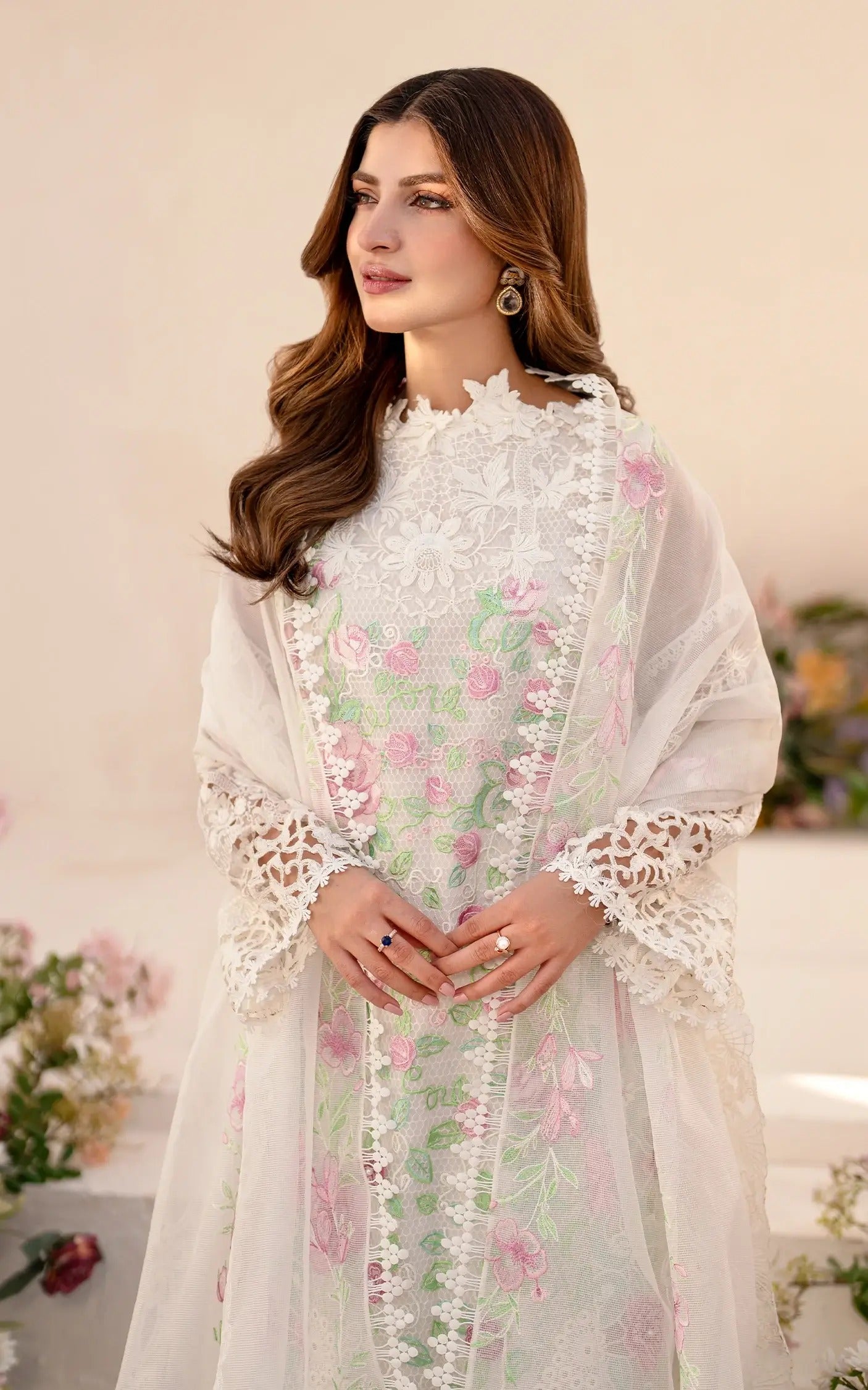 Azalia Embroidered Luxury Lawn & Organza Unstitched 4pcs