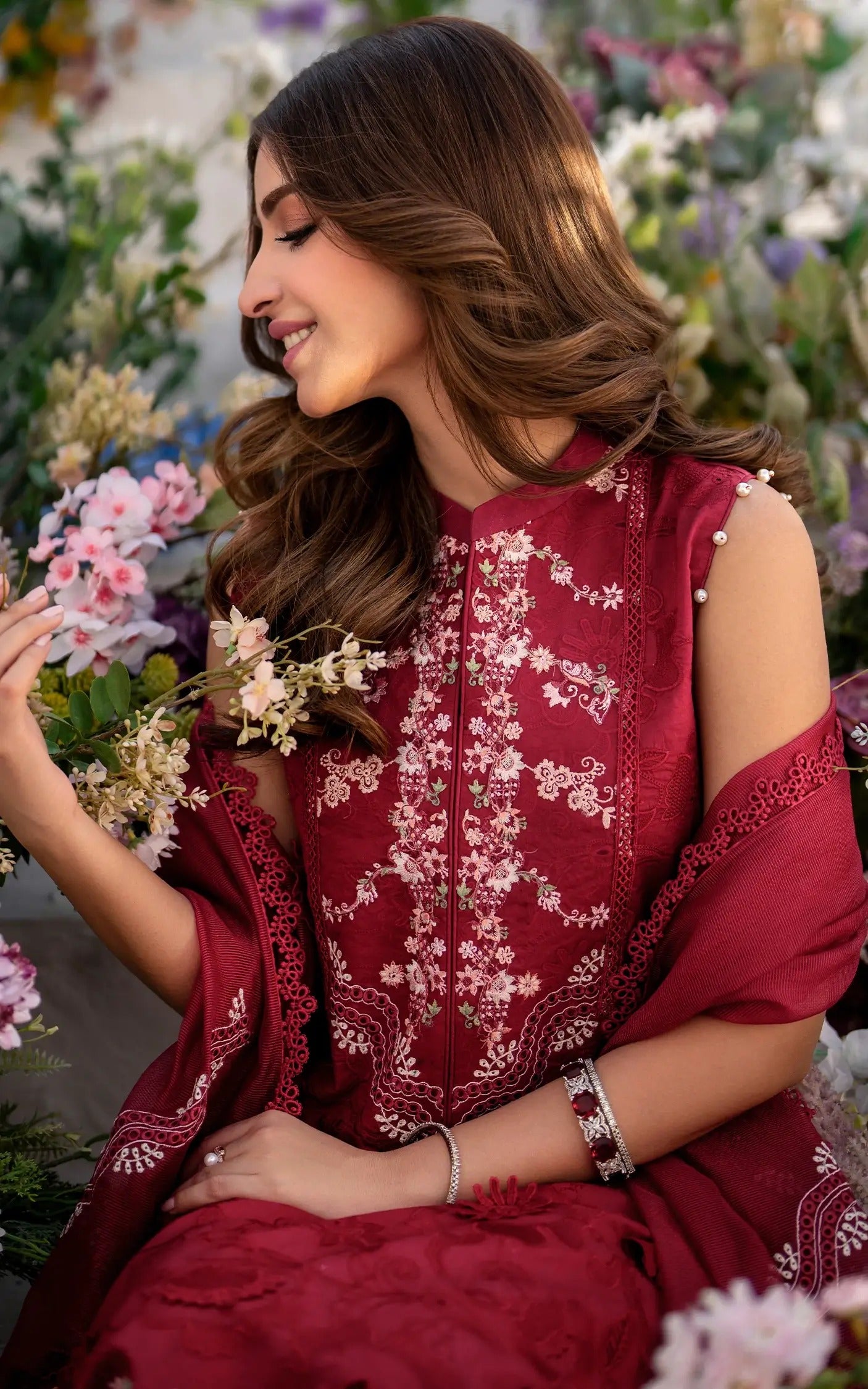 Azalia Embroidered Luxury Lawn & Organza Unstitched 4pcs