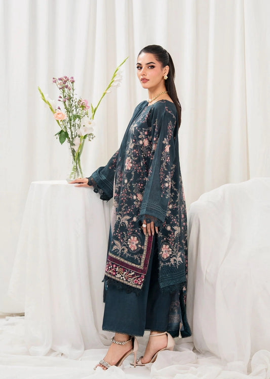 Meerak Breaking Bloom Digital Printed Lawn Unstitched 3Pcs