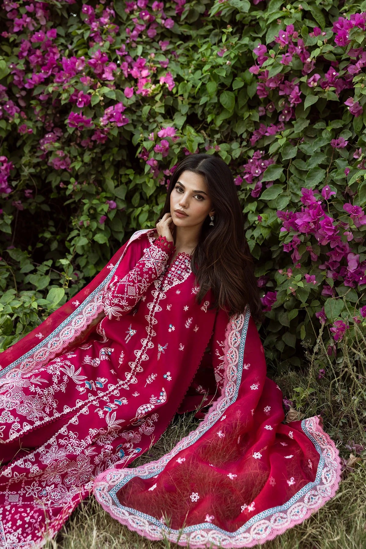 AFROZEH Mulaqaat Embroidered Printed Lawn Unstitched 3pcs