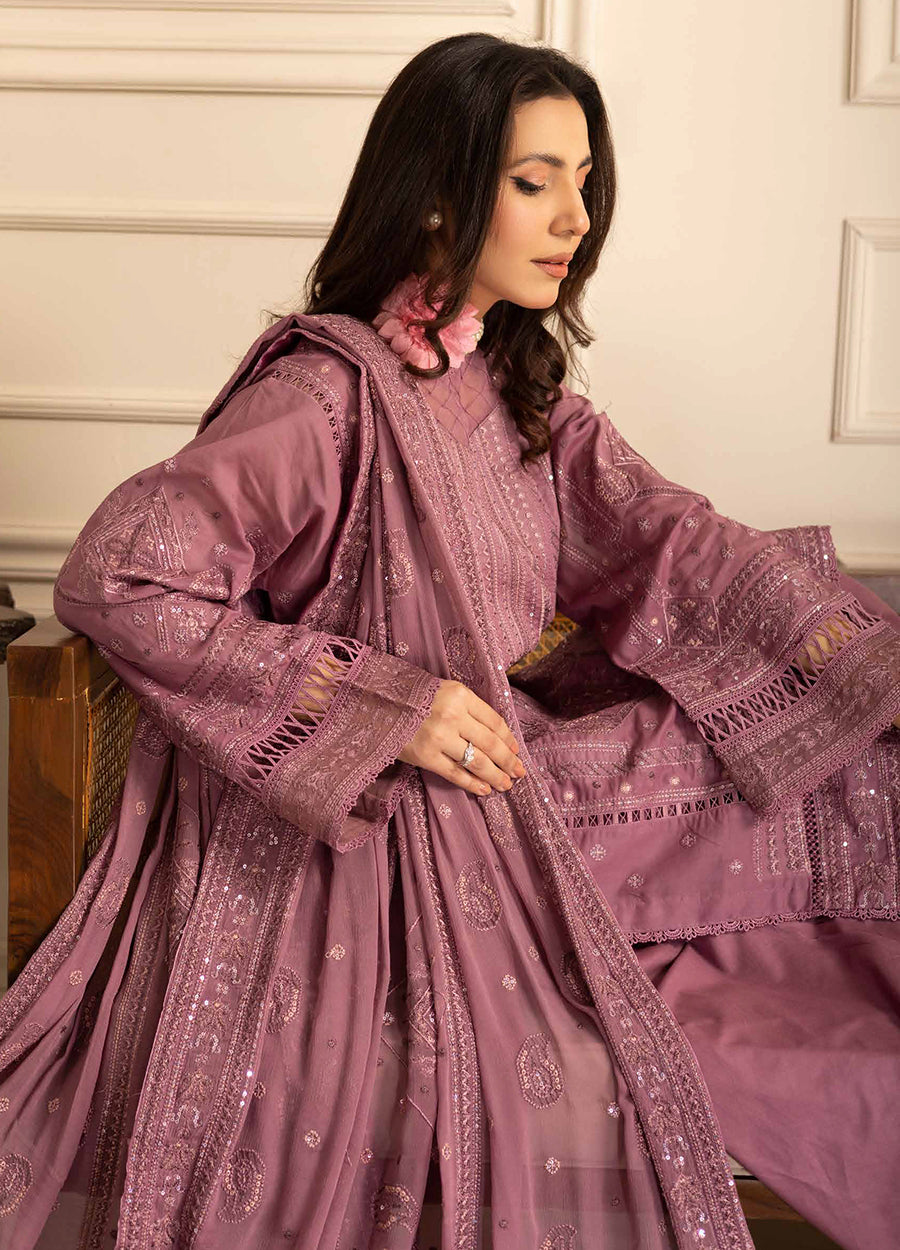 Pinks Swiss By Johra Embroidered Unstitched 3Pcs