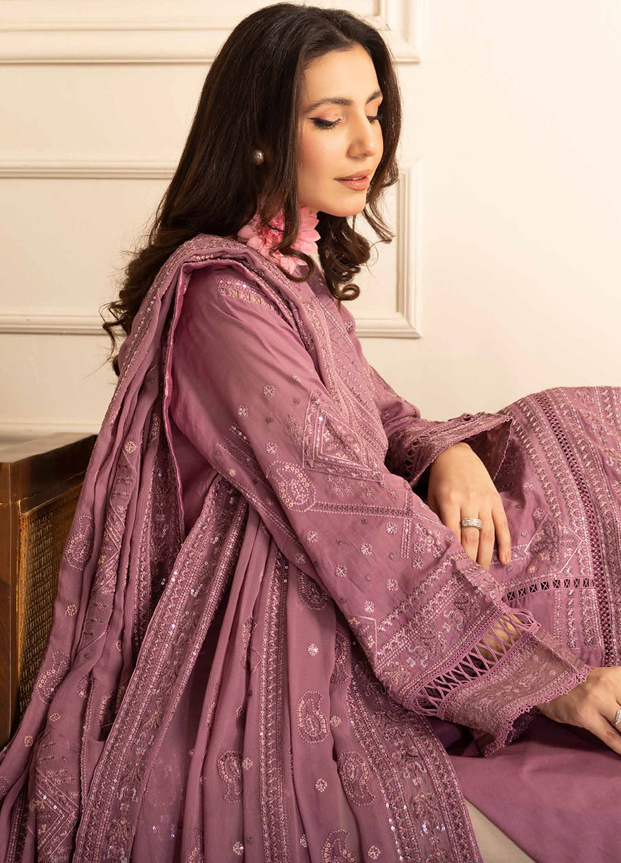 Pinks Swiss By Johra Embroidered Unstitched 3Pcs
