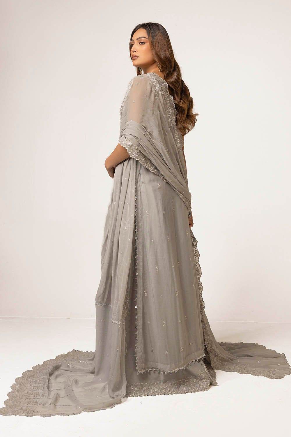 Gul Ahmed Embroidered Chiffon Unstitched 3pcs - Jotey