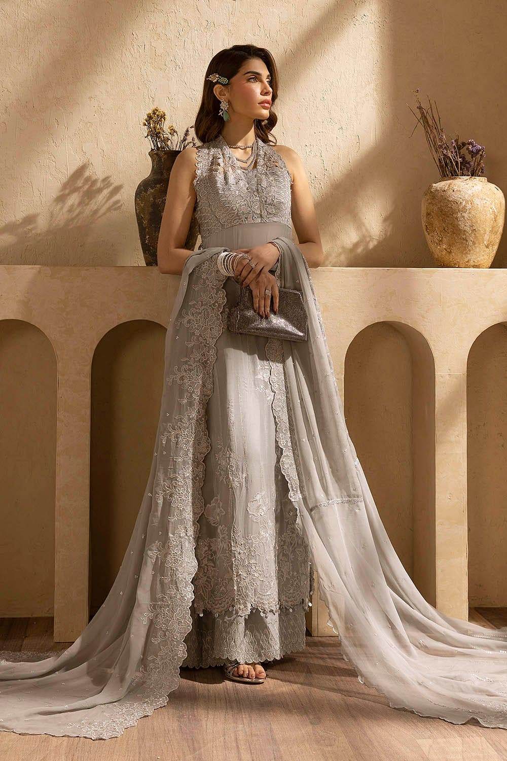 Gul Ahmed Embroidered Chiffon Unstitched 3pcs - Jotey