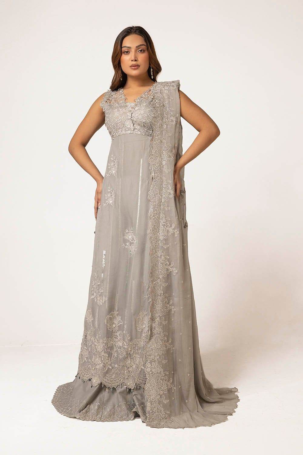 Gul Ahmed Embroidered Chiffon Unstitched 3pcs - Jotey