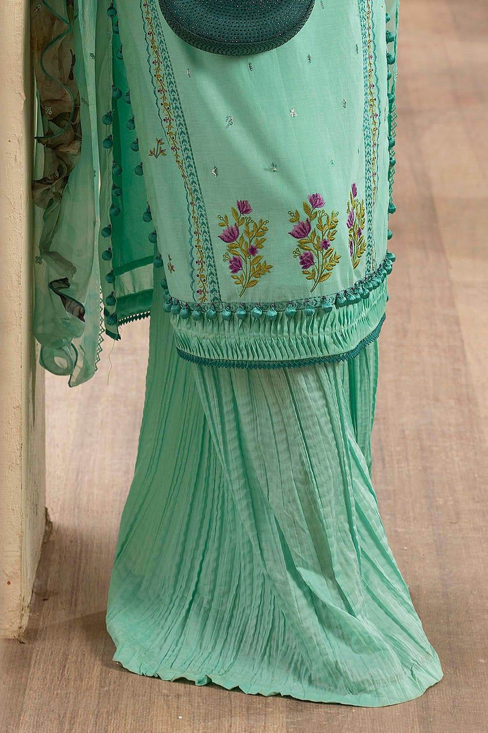 Gul Ahmed Embroidered Lawn Unstitched 3pcs - Jotey