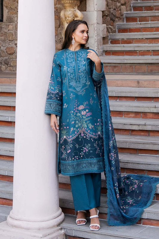 AFROZEH Damask The Holiday Edit'25 Embroidered Lawn 3pcs