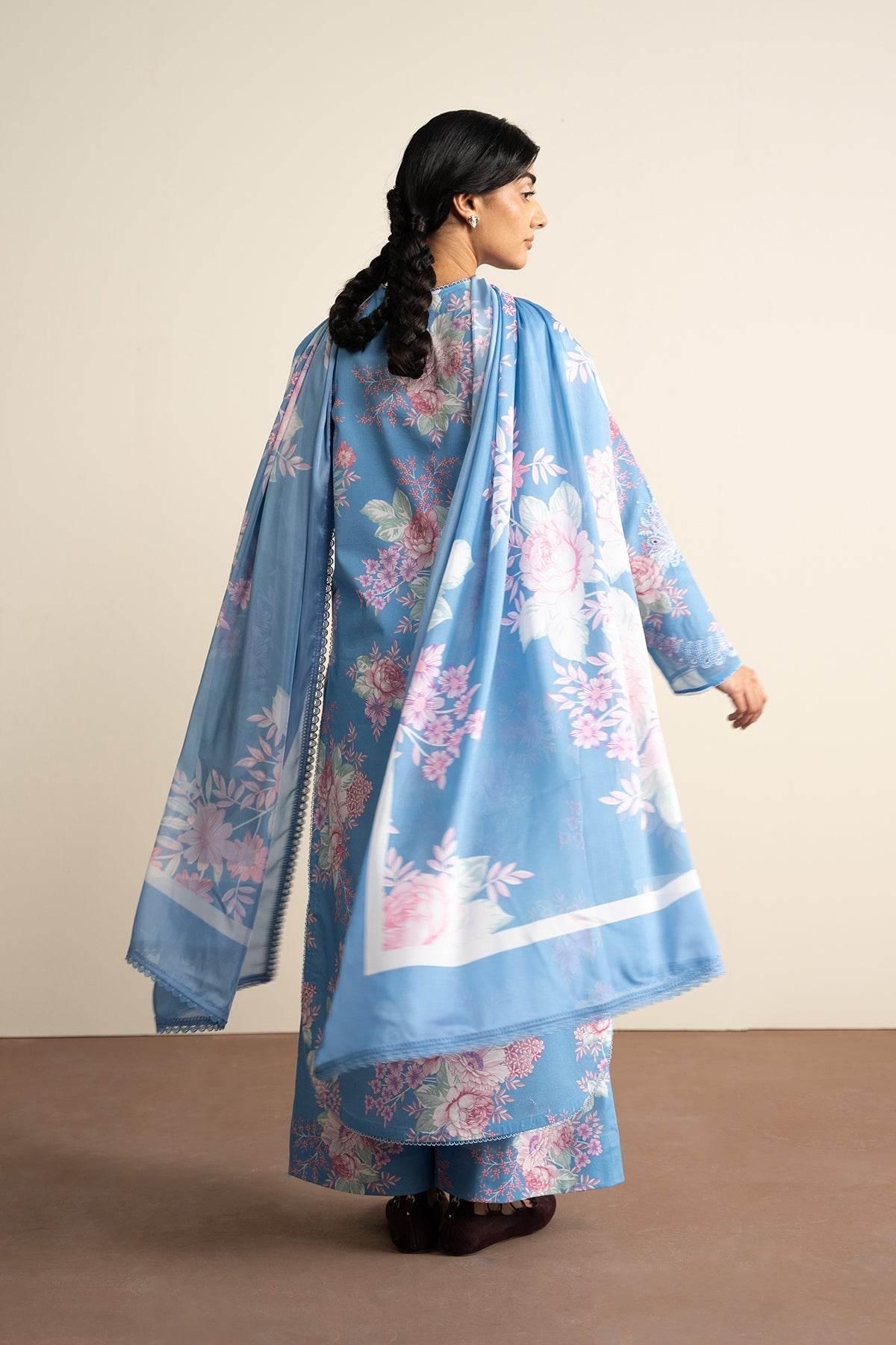 AYZEL The Bare Minimum Embroidered Unstitched Lawn 3pcs - Jotey