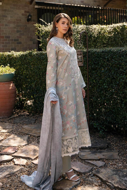 AFROZEH Damask The Holiday Edit'25 Embroidered Lawn 3pcs - Jotey