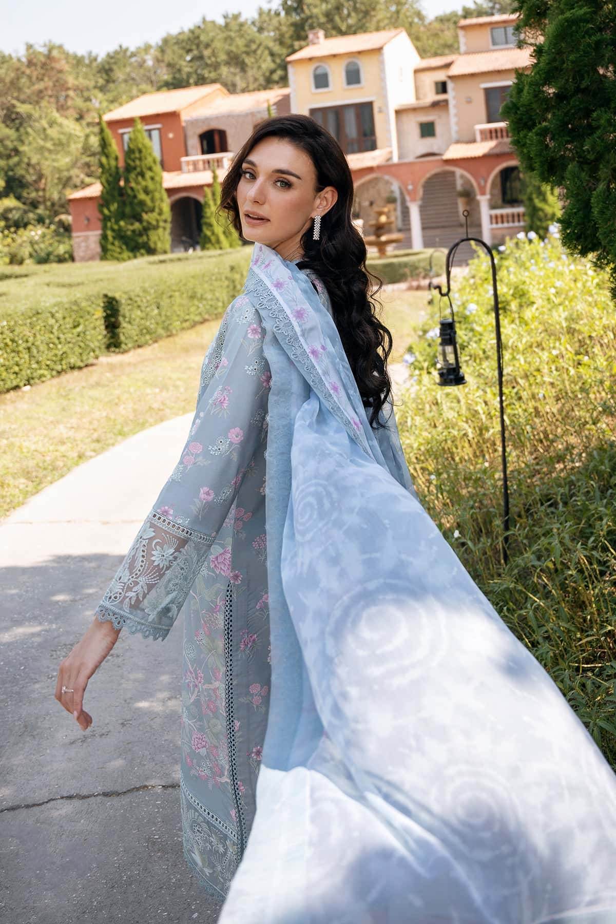 AFROZEH Damask The Holiday Edit'25 Embroidered Lawn 3pcs - Jotey