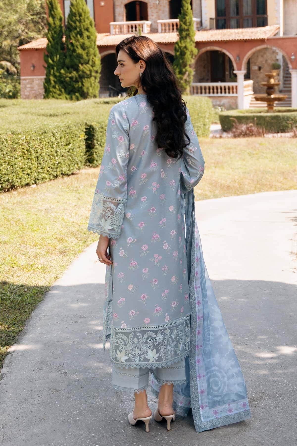 AFROZEH Damask The Holiday Edit'25 Embroidered Lawn 3pcs - Jotey