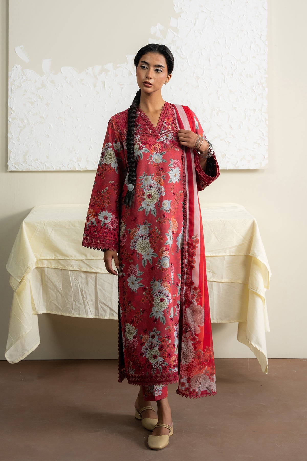 AYZEL The Bare Minimum Embroidered Unstitched Lawn 3pcs