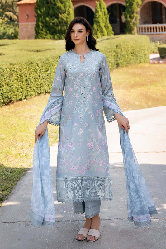 AFROZEH Damask The Holiday Edit'25 Embroidered Lawn 3pcs