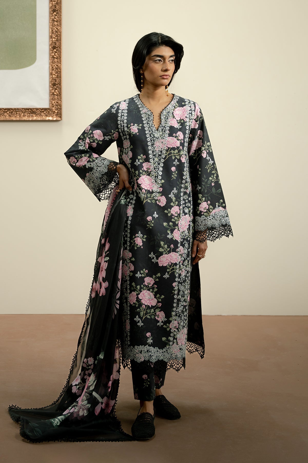 AYZEL The Bare Minimum Embroidered Unstitched Lawn 3pcs