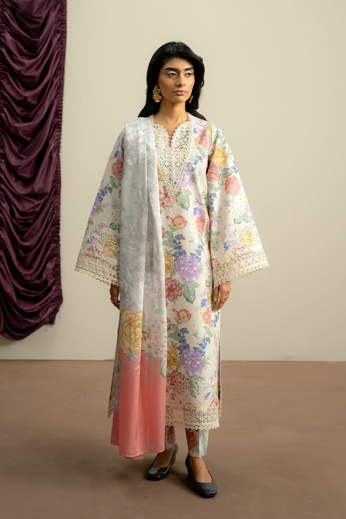 AYZEL The Bare Minimum Embroidered Unstitched Lawn 3pcs