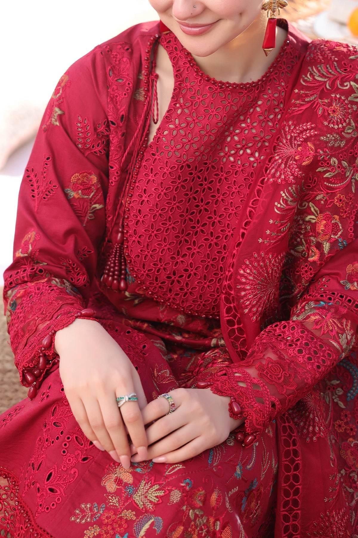 Hania By Imrozia Embroidered Luxury Lawn Unstitched 3pcs - Jotey