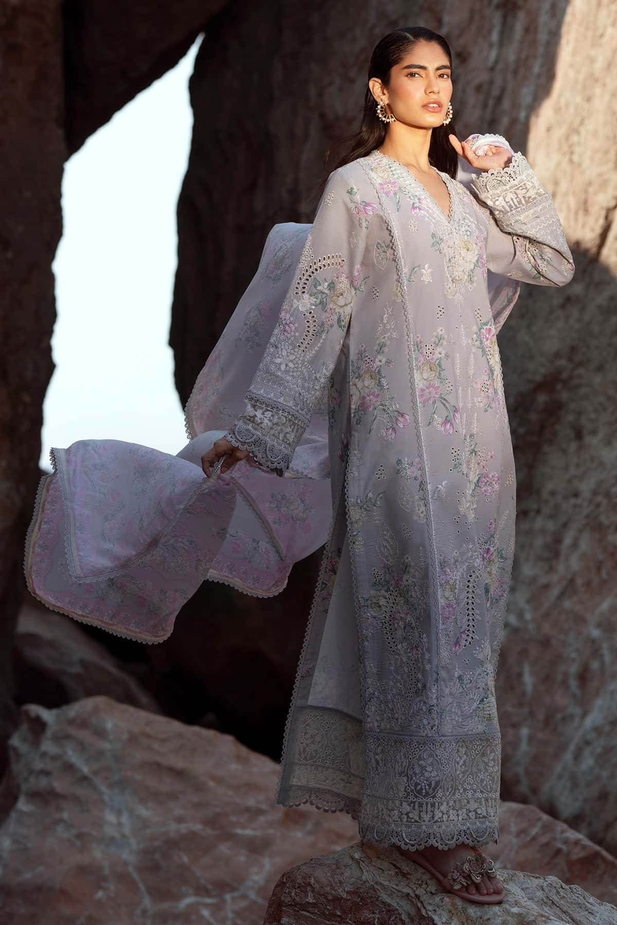 Afrozeh Summer Together Vol-III Unstitched Lawnkari 3pcs - Jotey