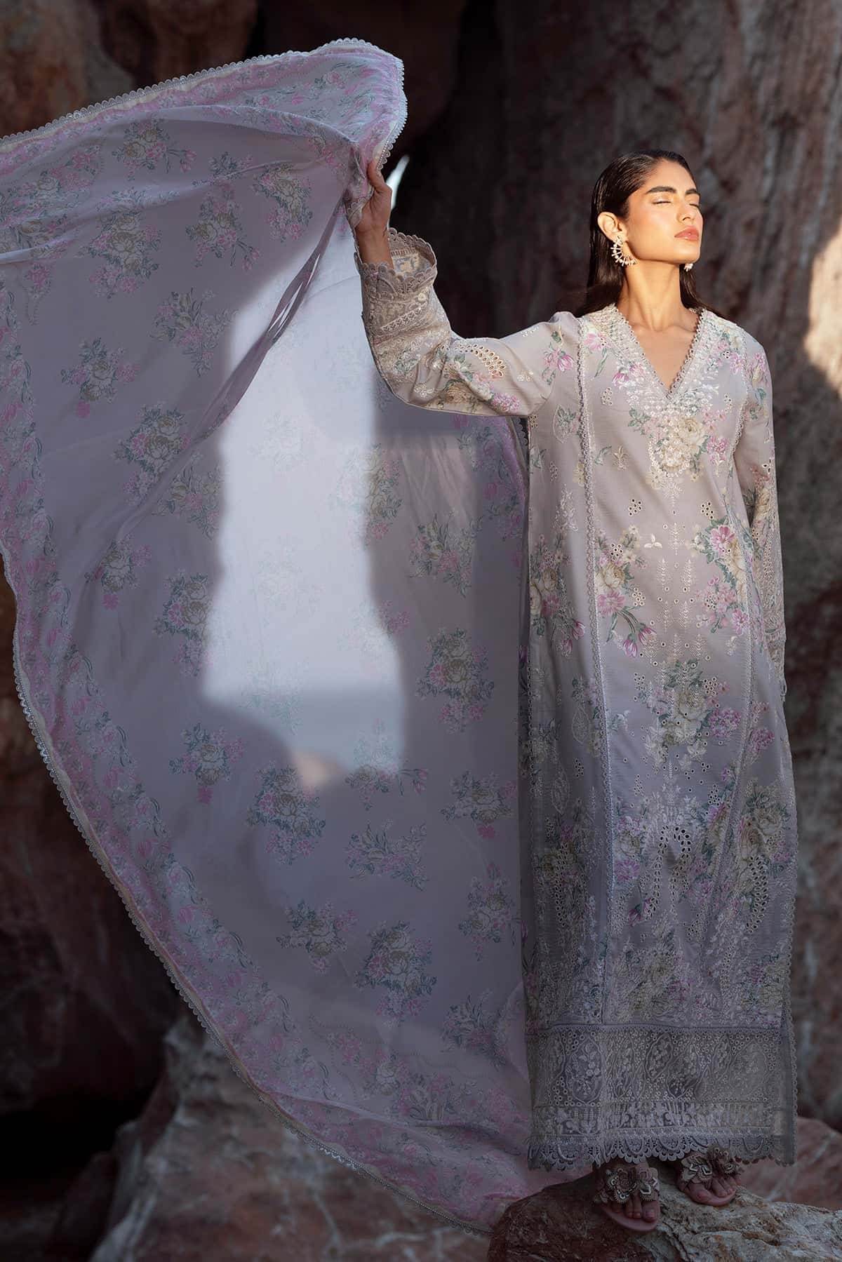 Afrozeh Summer Together Vol-III Unstitched Lawnkari 3pcs - Jotey