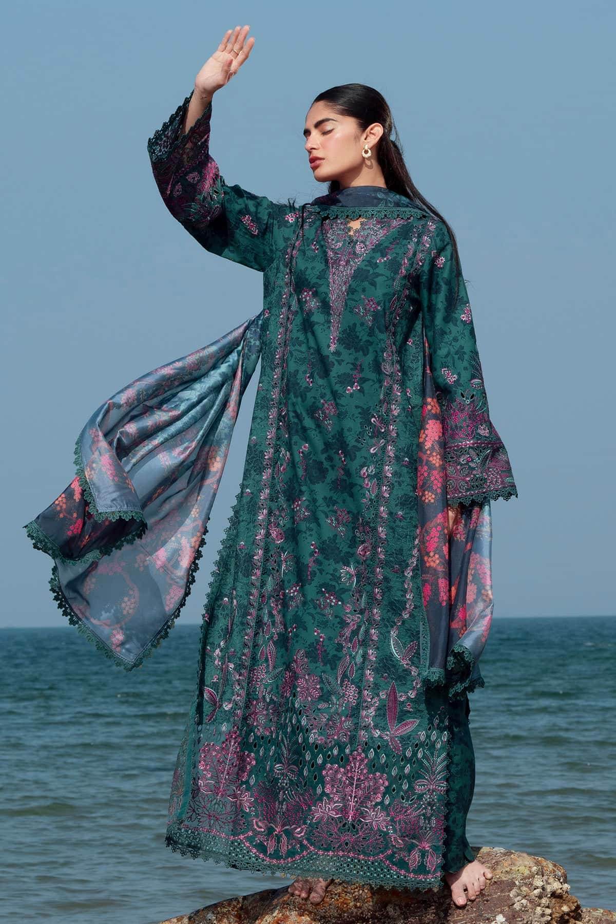 Afrozeh Summer Together Vol-III Unstitched Lawnkari 3pcs - Jotey