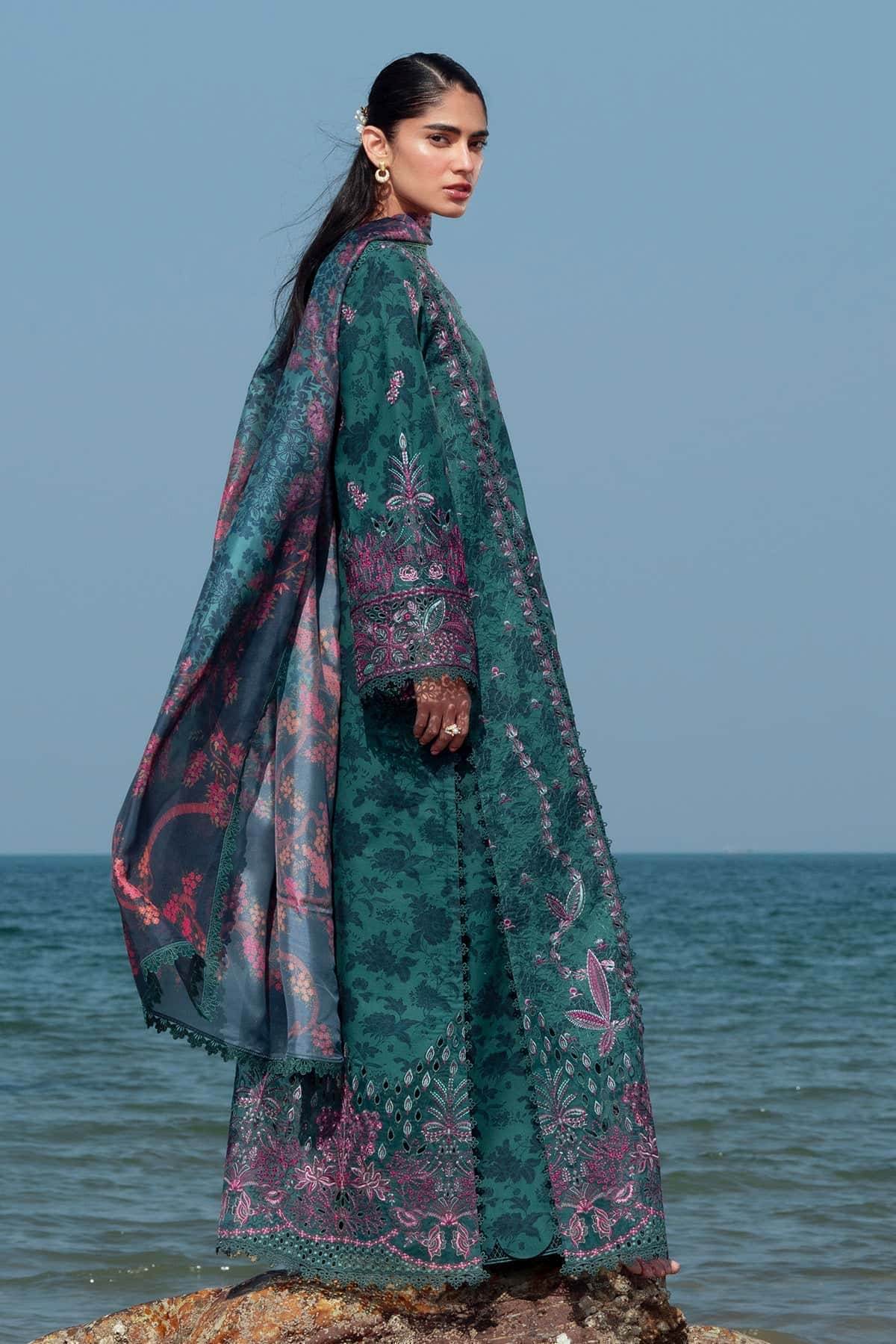 Afrozeh Summer Together Vol-III Unstitched Lawnkari 3pcs - Jotey