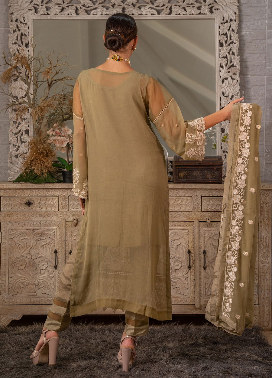 Iqraar  Embroidered Luxury Chiffon Unstitched 3pcs - Jotey