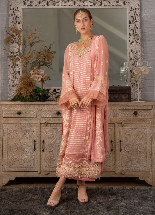 Iqraar  Embroidered Luxury Chiffon Unstitched 3pcs - Jotey