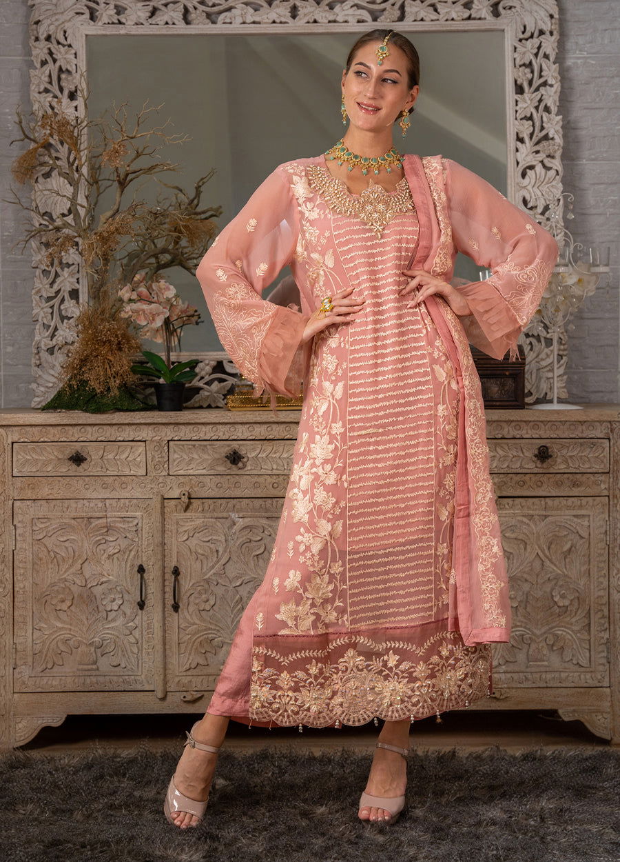Iqraar  Embroidered Luxury Chiffon Unstitched 3pcs - Jotey